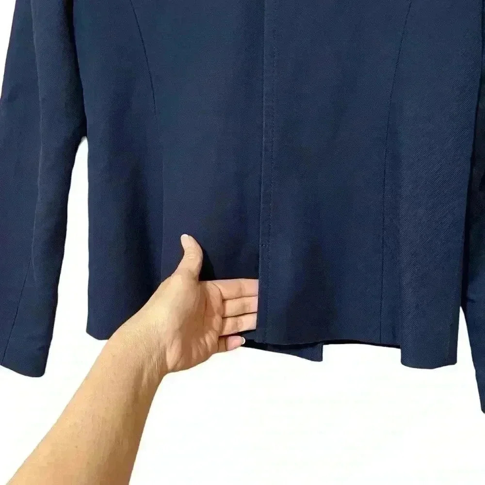 Juicy Couture Womens S Blue Double Breasted Peacoat Cotton Stretch Preowned - Picture 8 of 11